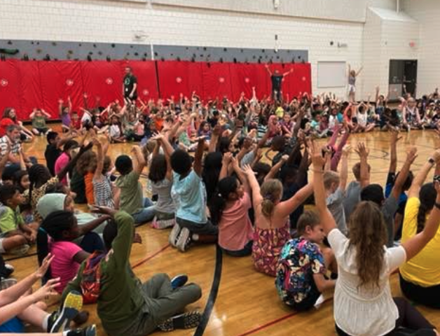 Students in a gymnasium